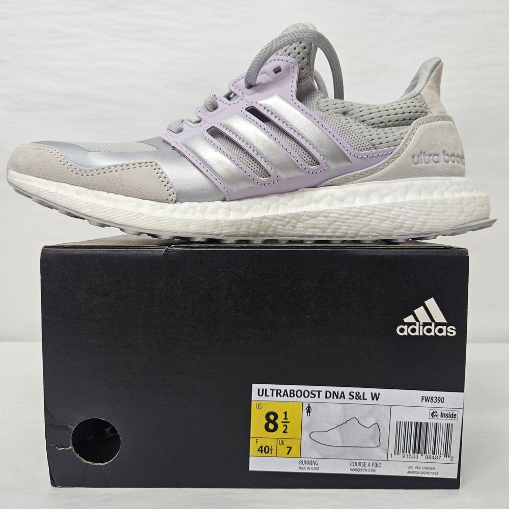 Adidas Ultraboost DNA S&L Running Shoes FW8390 Silver Lavender Women Size 8.5